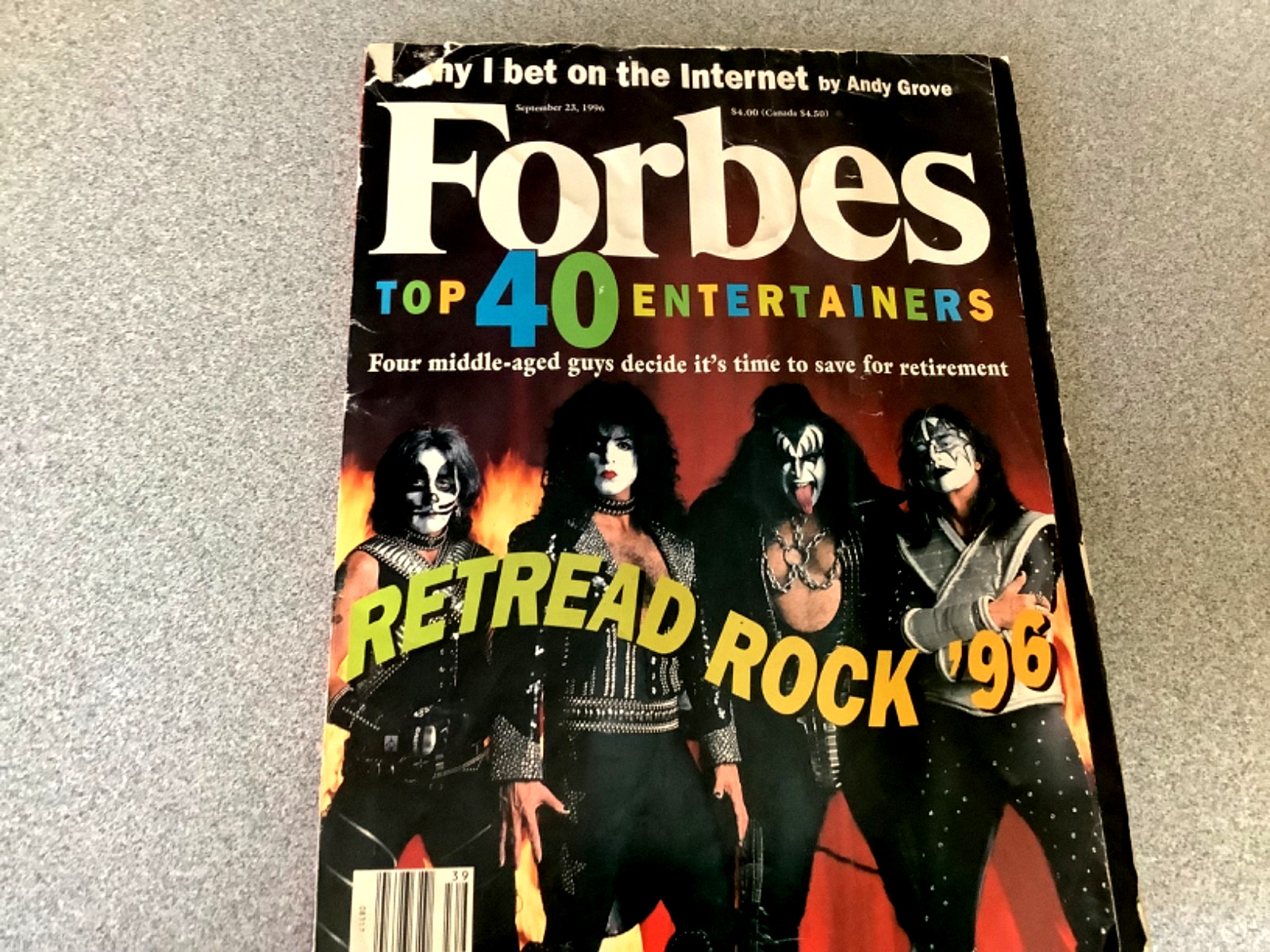 Vintage Forbes September 23, 1996 Magazine -Top 40 Entertainers Kiss on Cover