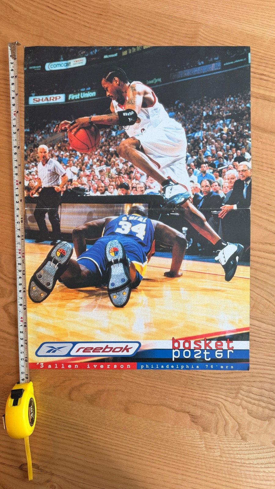 Allen Iverson Reebok Philadelphia 76ers Vintage Poster Rare NBA Basketball 15×20
