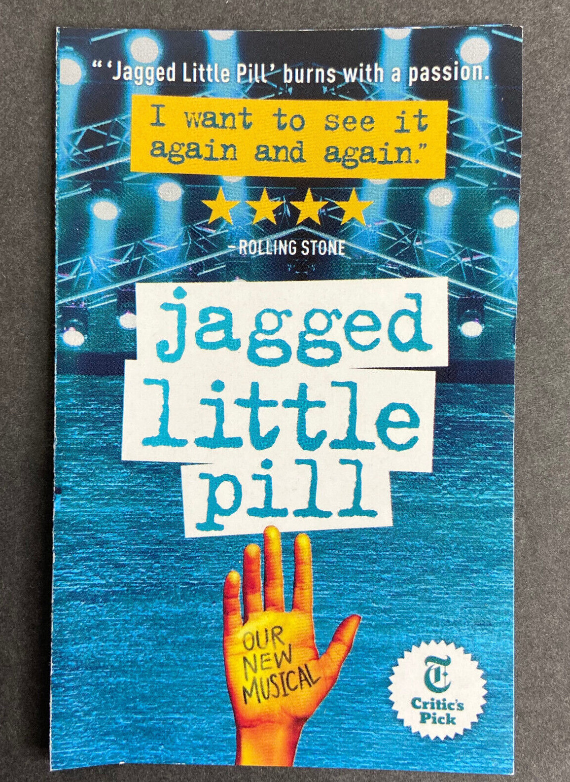 Jagged Little Pill Musical Promo Ad Flyer Handbill Pocket New York City Broadway
