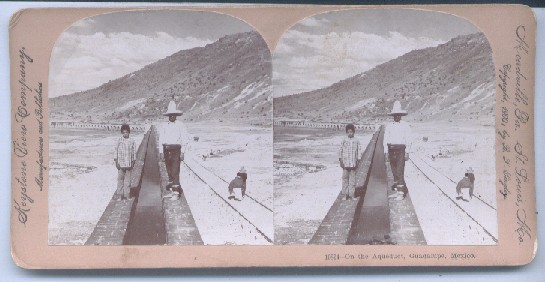 Guadalupe Mexico aqueduct stereoview 1900