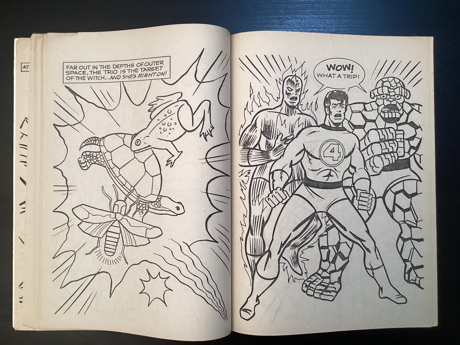 FANTASTIC FOUR meet “THE WITCH” Coloring Book copyright 1977 Marvel Comics Group