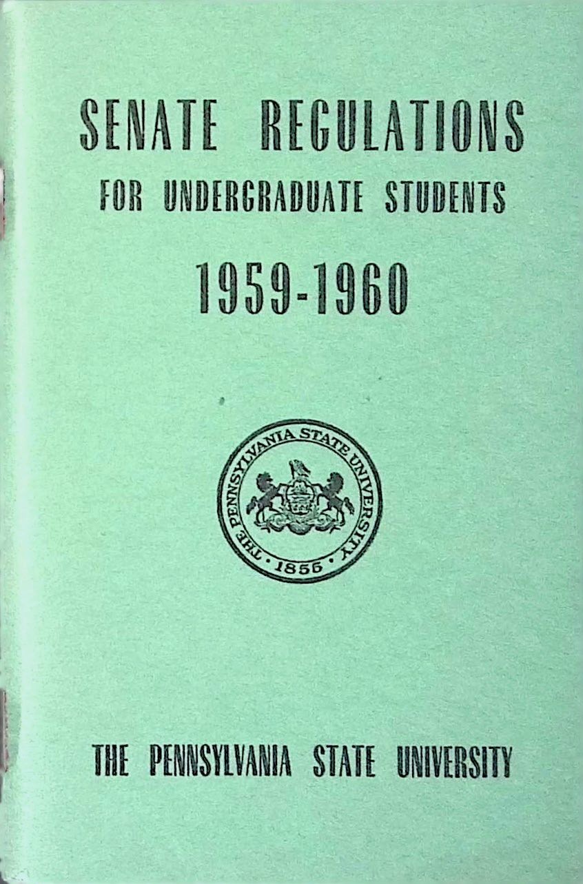 Penn State Senate Regulations Undergrads 1959-60 WDFM Non-Discrimination