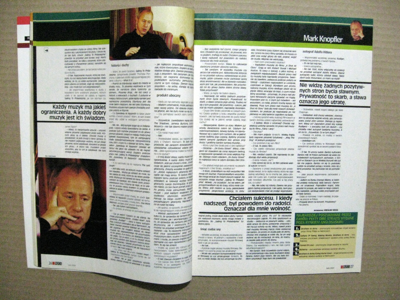 Magazine 2001 Poland Maanam Mark Knopfler Dire Straits Nine Inch Nails