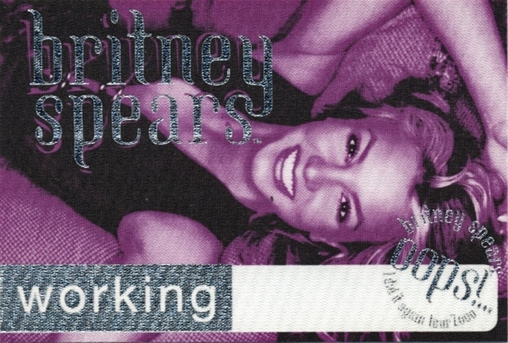 Britney Spears 2000 Oops!… I Did It Again concert tour Working Backstage Pass