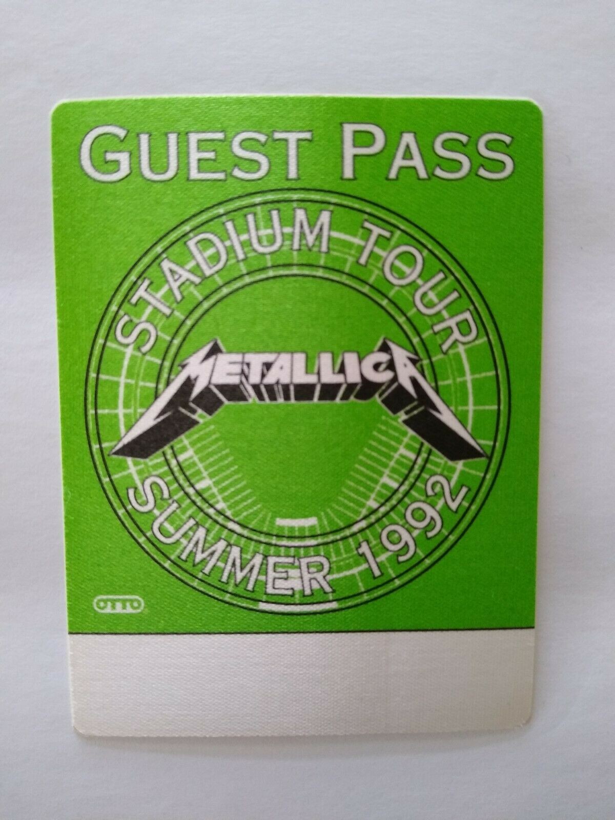 Metallica Backstage Pass Original 1992 Hard Rock Heavy Metal Music Tour Green