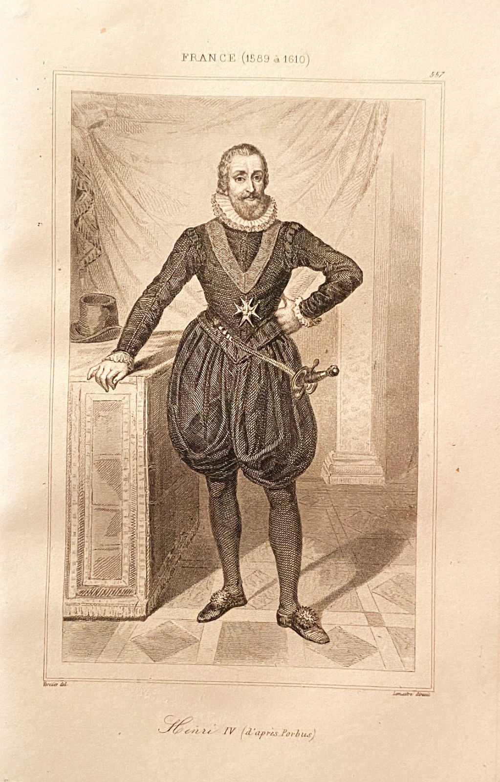 Engraving France 1589-1610 “Henri IV After Porbus”