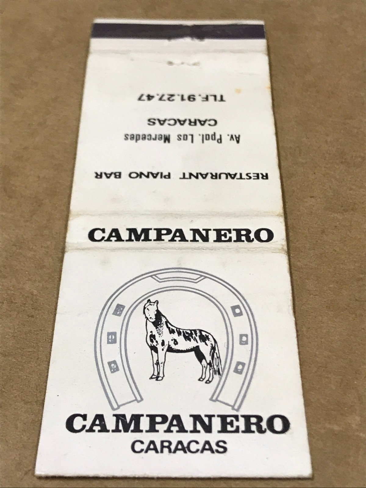 Vintage Campanero Restaurant Piano Bar – Matchcover, Matchbook
