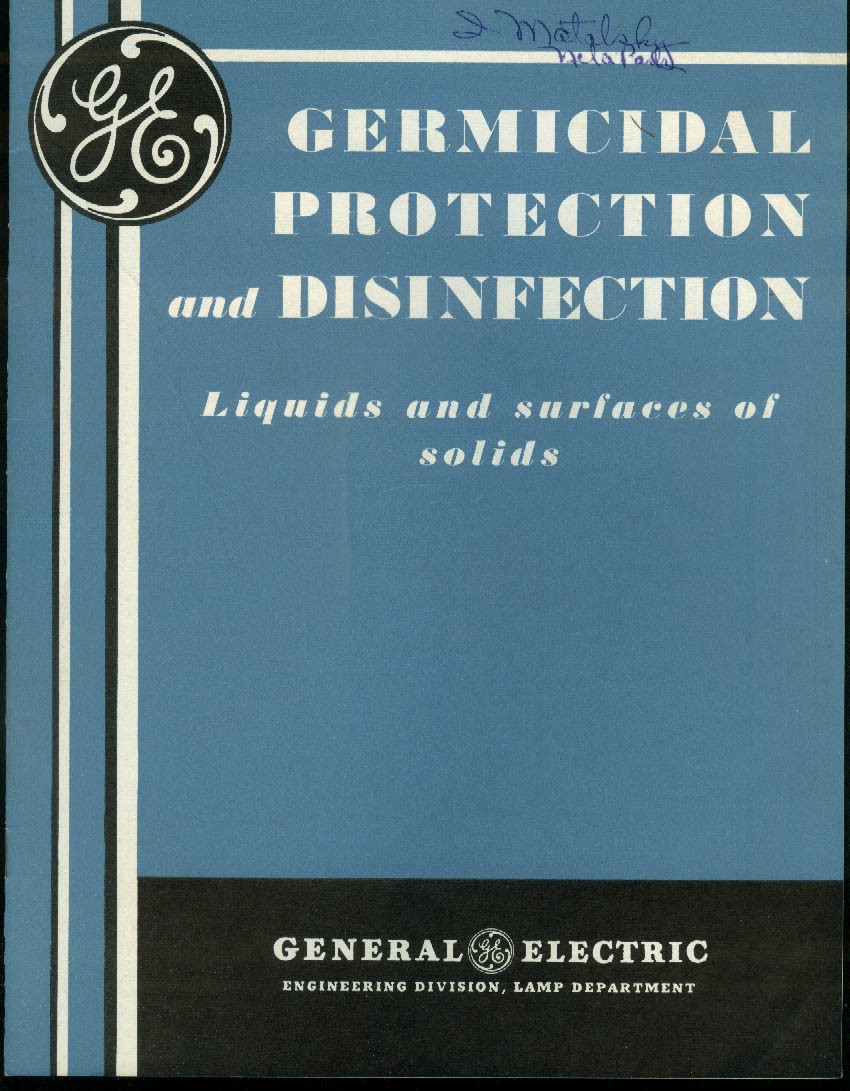 General Electric Germicidal Protection & Disinfection brochure 1947