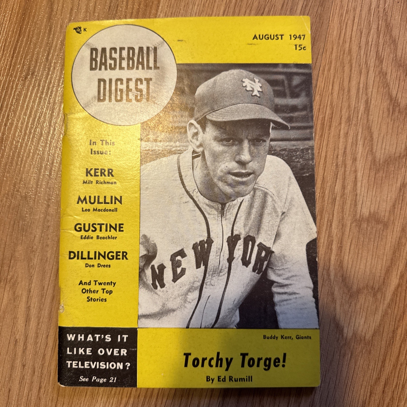 august 1947 baseball digest Buddy Krr giants em bxa
