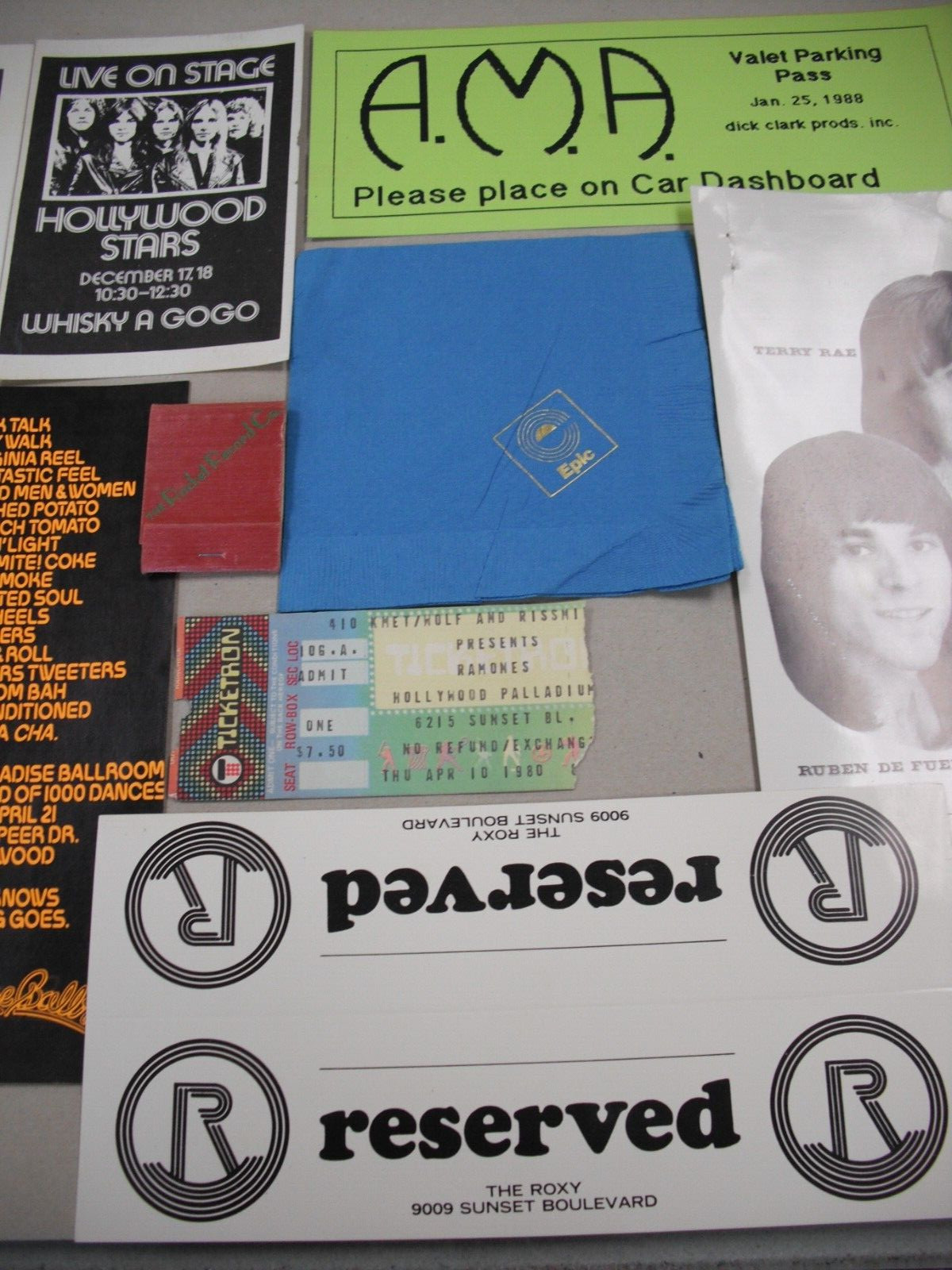 10 1970s & 80s Rock Band & Hollywood Music Club & Studio Promo Items!