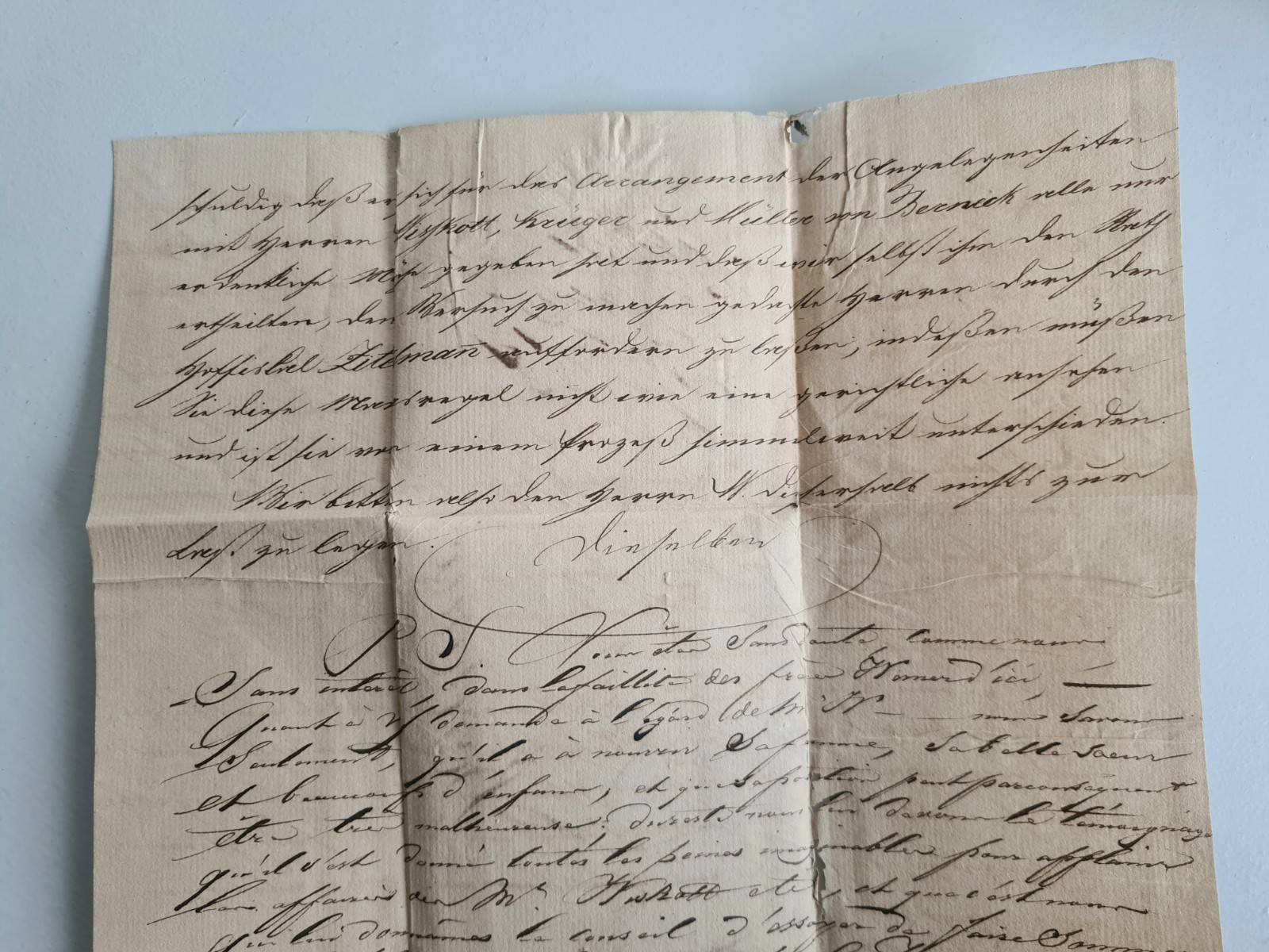 Old Letter Mail Of May 16, 1819 End Of The 1st Empire Hamburg Bordeaux