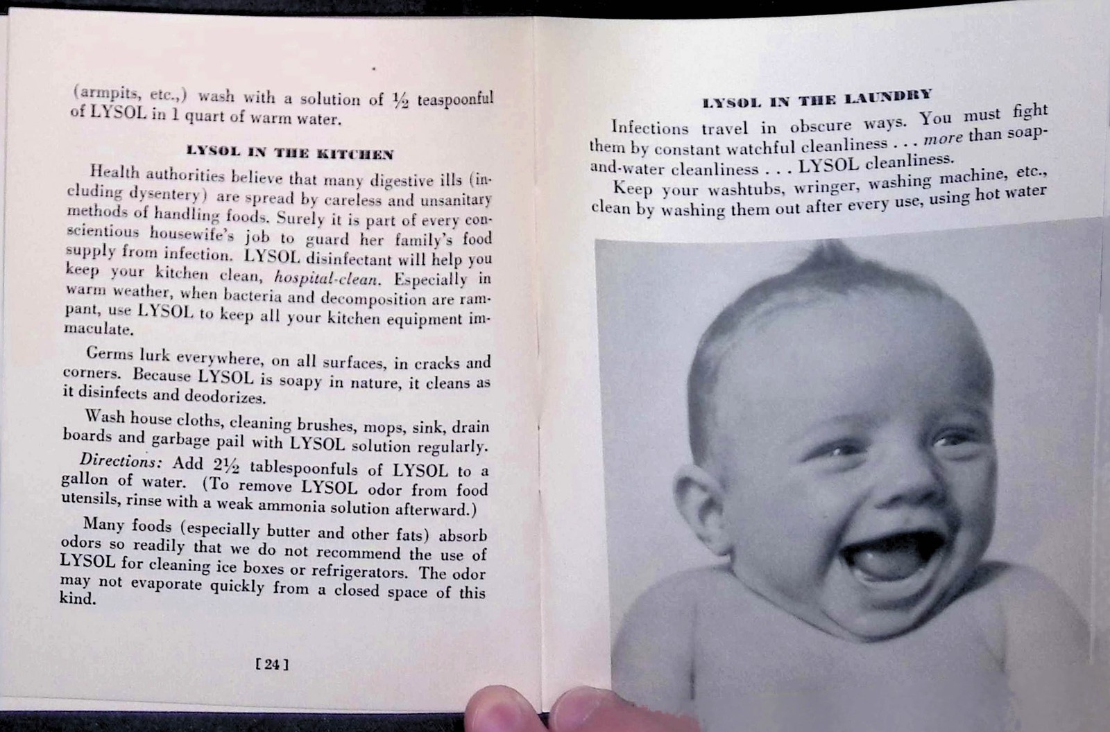 1940s Lysol Disinfectant Booklet Germs Kitchen Laundry Hygiene Ad Vintage