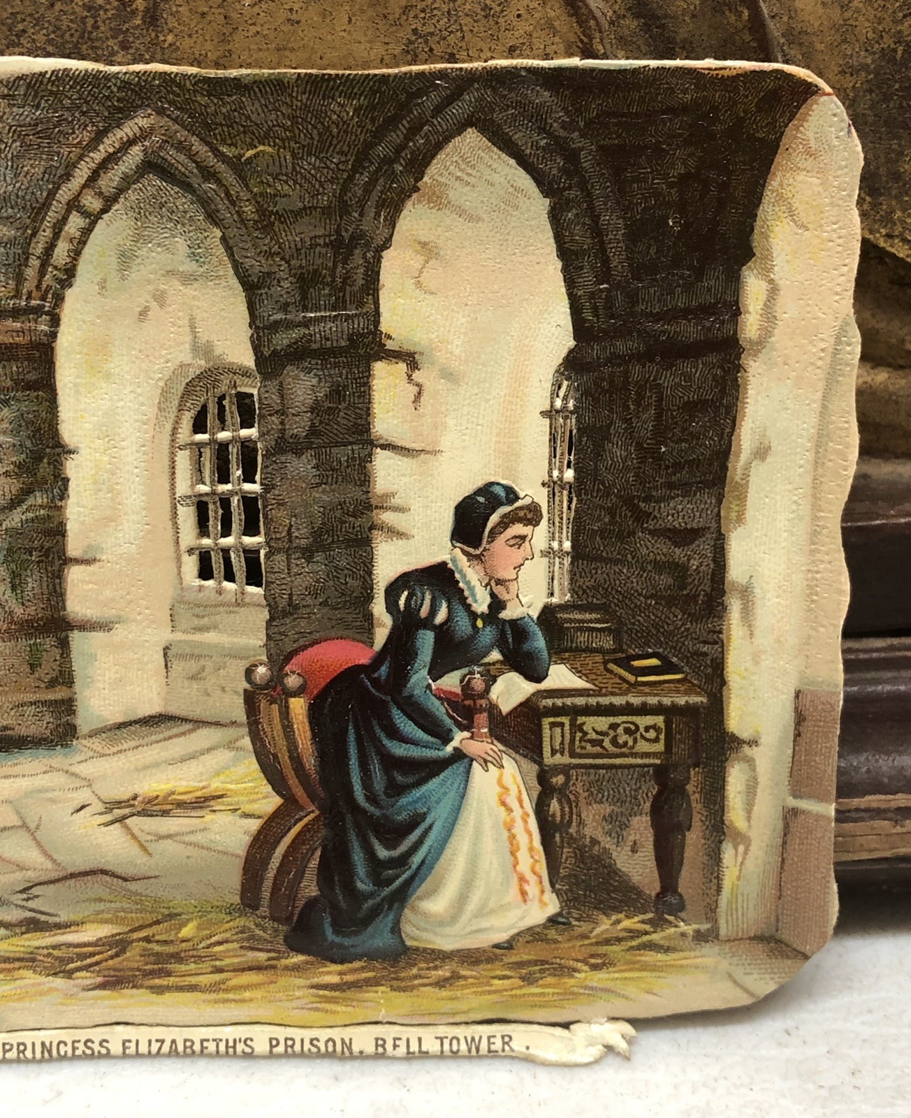 Princess Elizabeth Prison Bell Tower Victorian Die Cut Scrap – L4