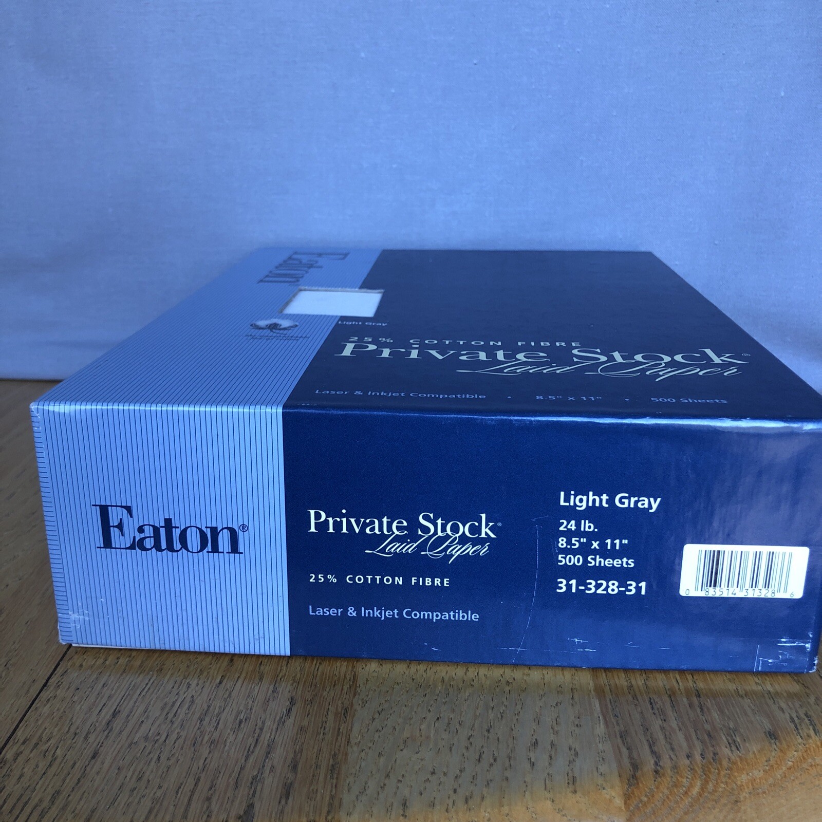 Vintage EATON PRIVATE STOCK 25% Cotton Fibre 24# Light Gray Laid Paper 500/Box