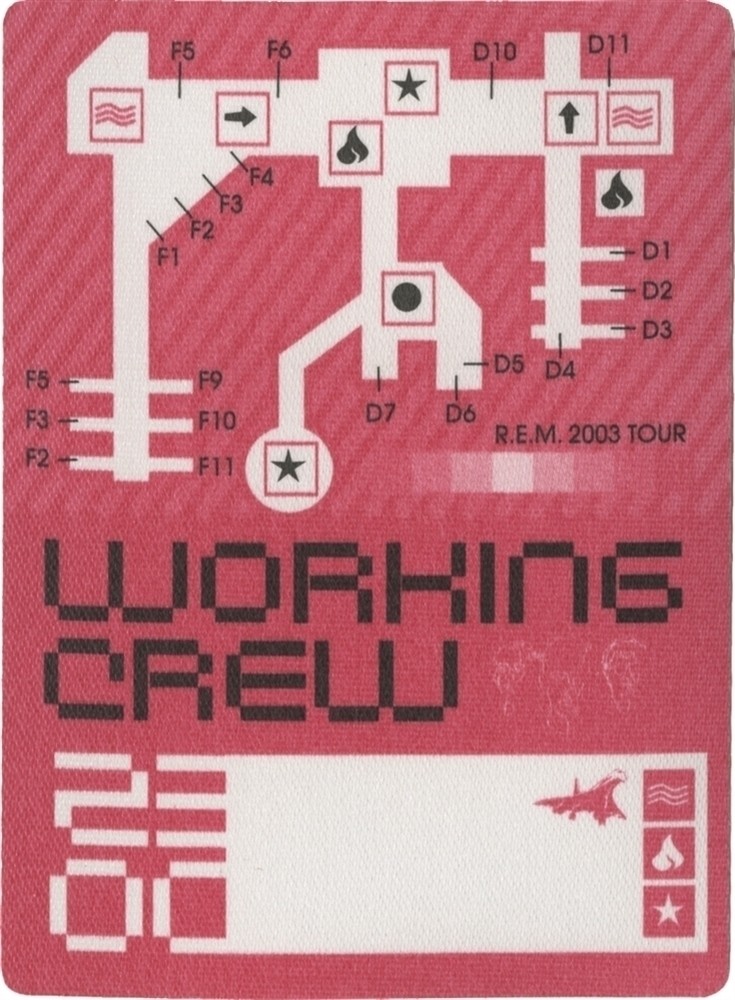 REM 2003 In Time concert tour Working Crew Backstage Pass