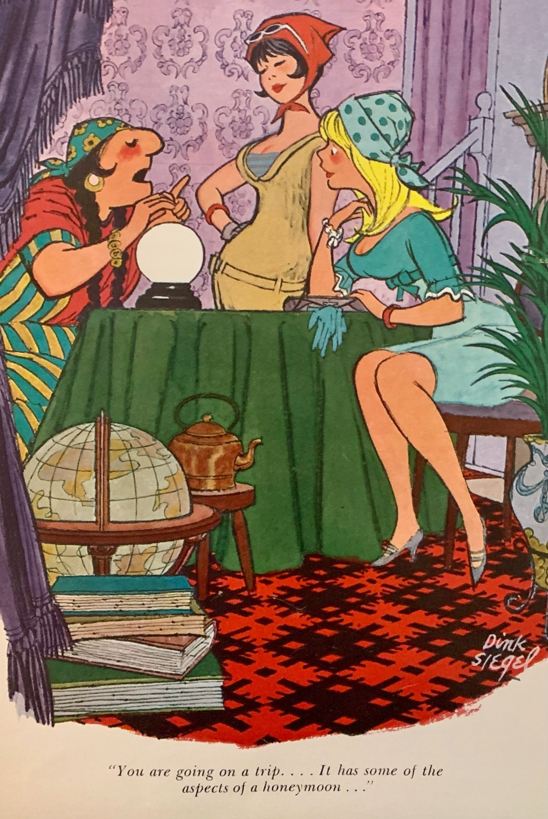 Playboy cartoon – Lesbians at the fortune teller – 1974 – FRAMED – FREE SHIPPING