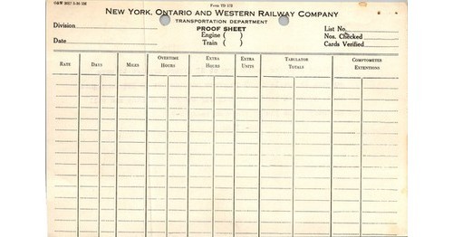 NYO & W Railway Dispatch LV 76154 & Form Ulster Co NY 1950s Railroadiana