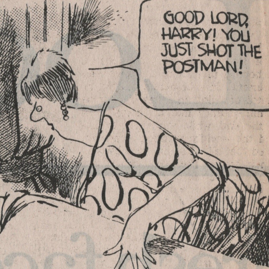 Buffalo News Don Wright Political Cartoon Y2K Terrorist 2000 Old Gun Postman VTG