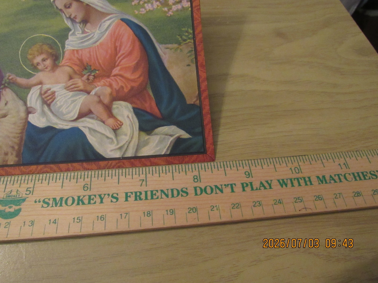 VTG Lithograph Mary, Joseph and Jesus