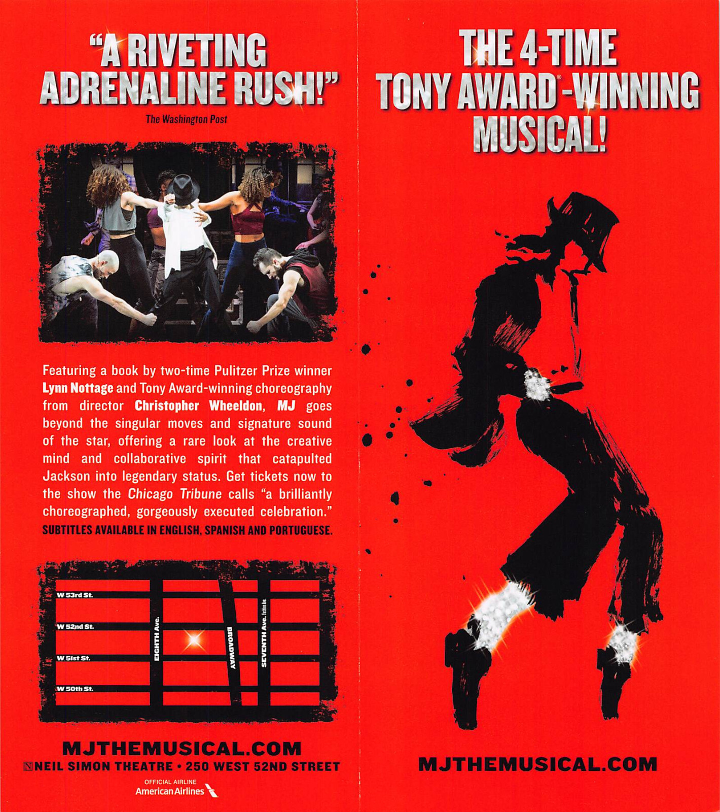 Michael Jackson MJ the musical 2023 Ad Flyer Broadway New York City