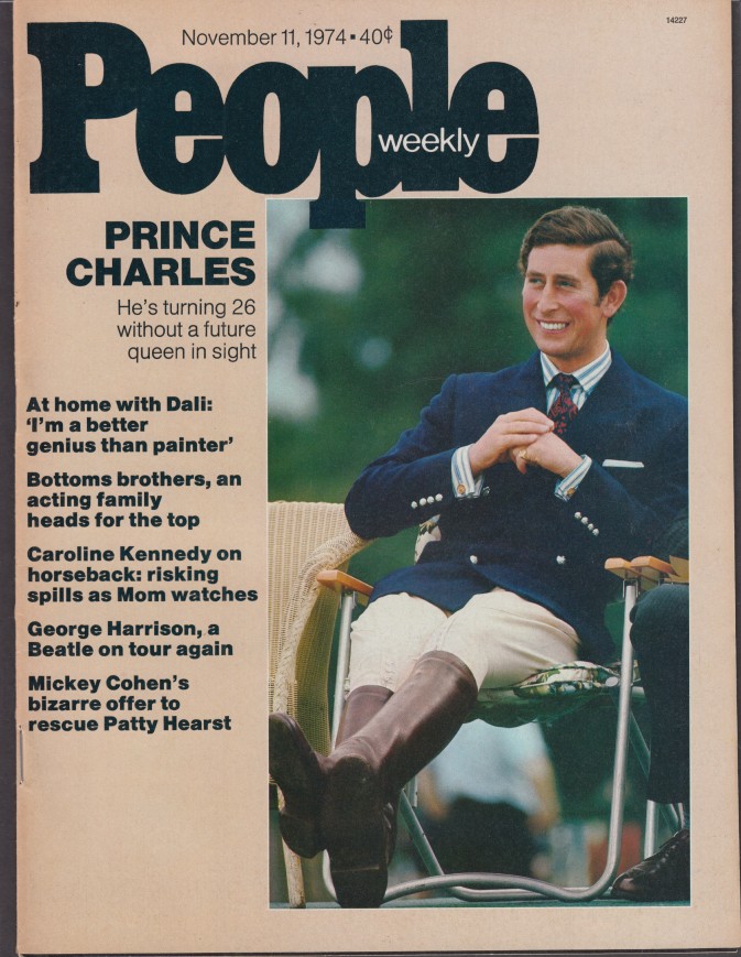 PEOPLE 11/11 1974 Prince Charles Dali Caroline Kennedy George Harrison
