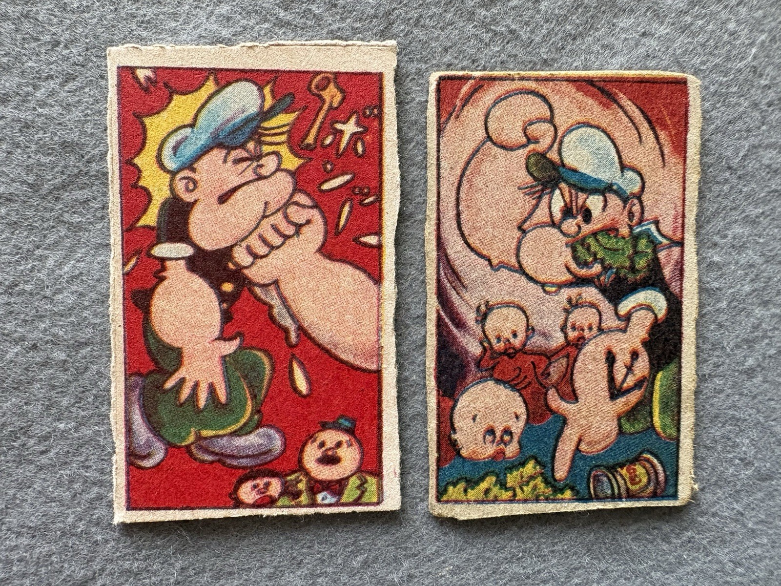 POPEYE Menko Cards 5pcs Lot 1940s-1950s Japan Vintage Anime Collectible Set