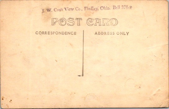 J W Craft View Co Findlay Ohio 1930s Real Photo Postcard Back Bell Exchange