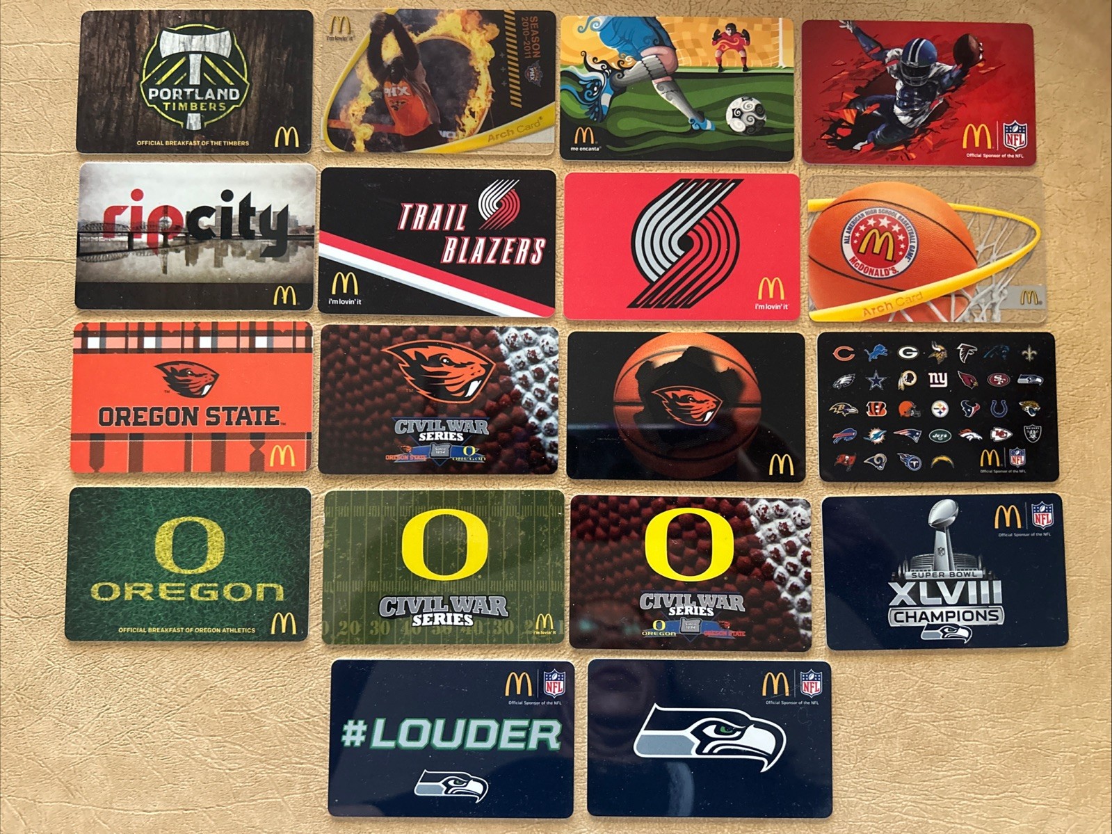 Sport Set Of McDonald’s Arch Reloadable Gift Cards