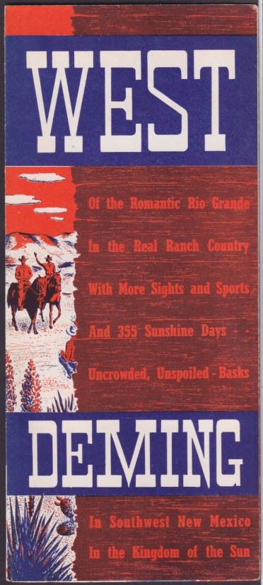 West Deming New Mexico visitor tourism folder 1950s