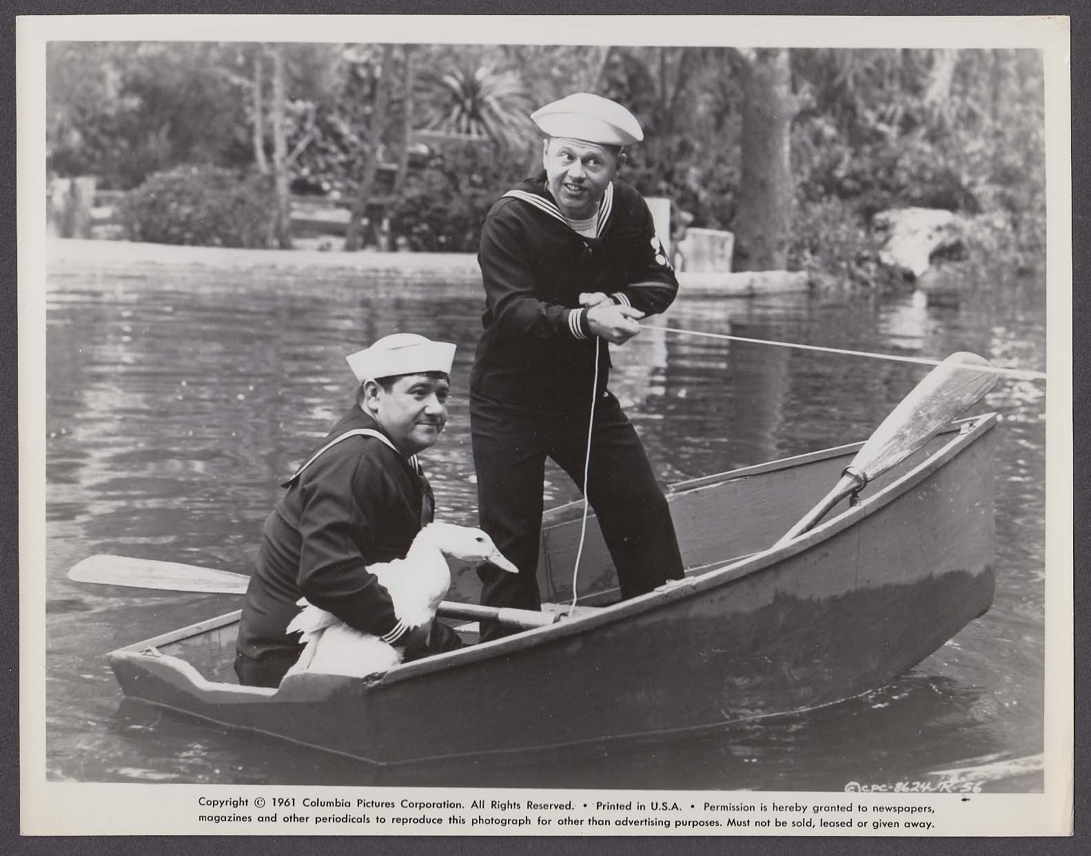 Buddy Hackett Mickey Rooney in boat Everything’s Ducky 8×10 photo 1961 #56