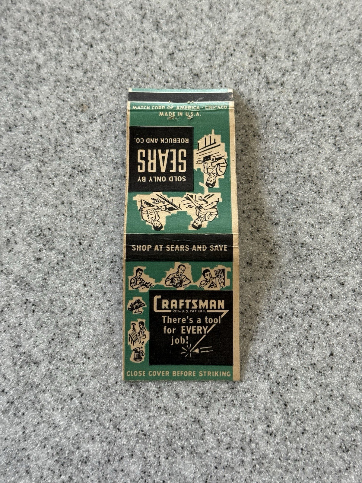 Sears Roebuck Craftsman Tools Vintage Matchbook Cover 570