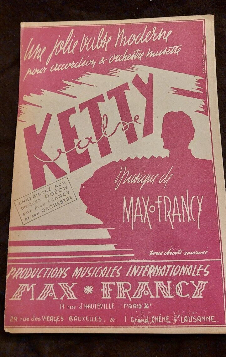 Ketty Valse Max Francy Sheet Music