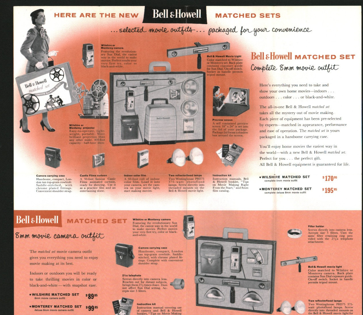 Bell & Howell 8mm Home Movies Promotional Brochure Fold-Out Late 1950s