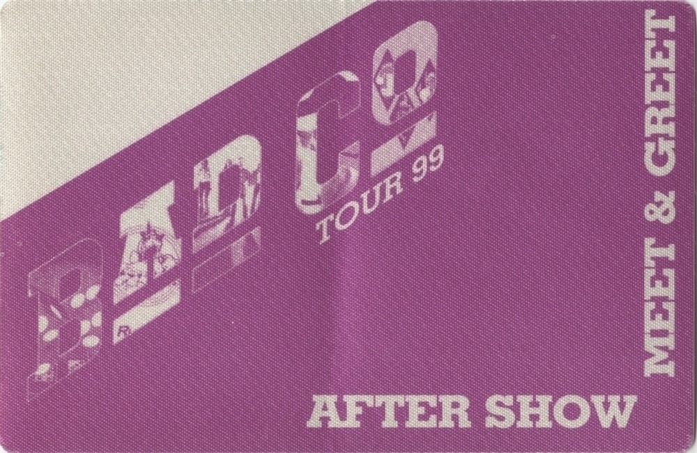 Bad Company 1999 concert tour After Show Backstage Pass