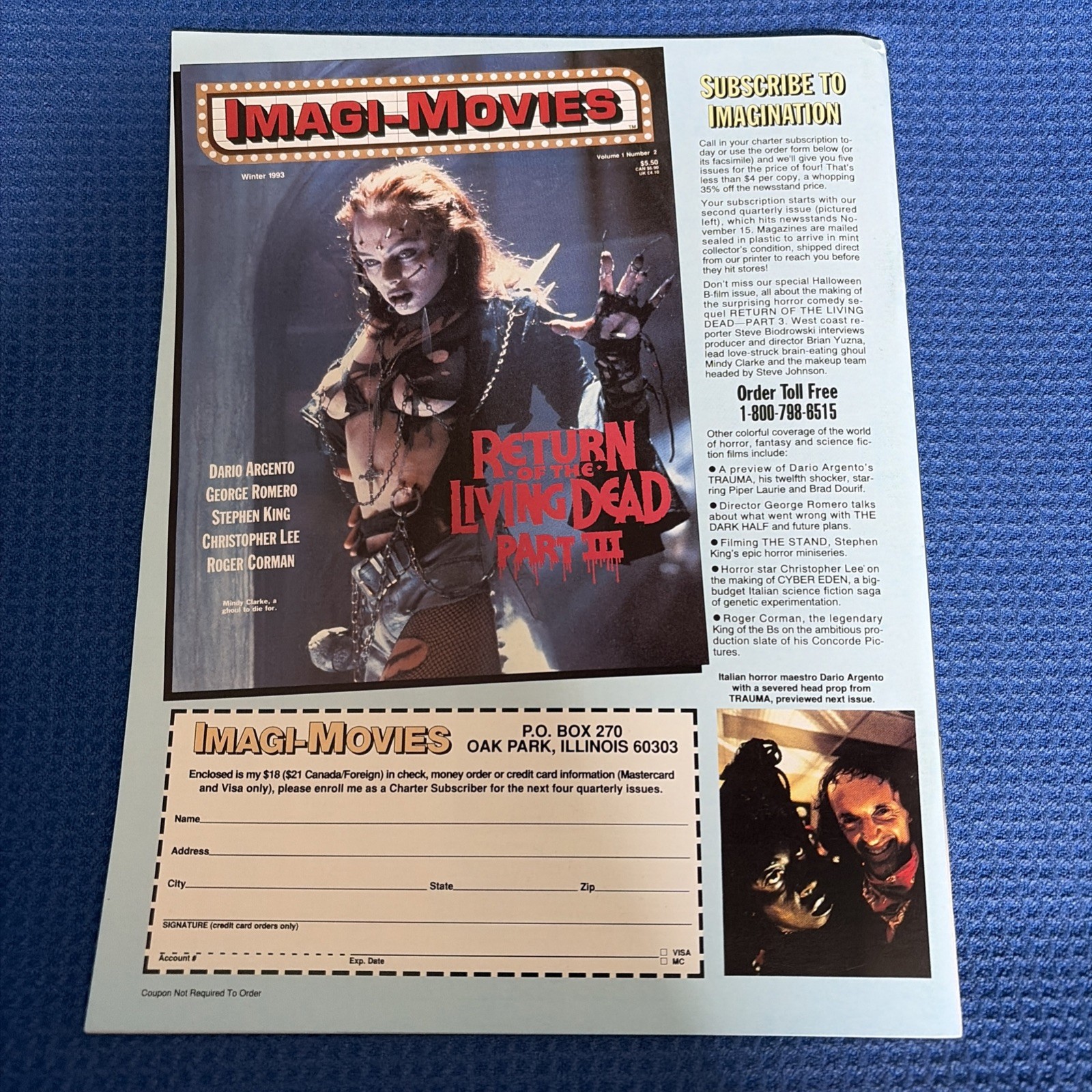 FALL ‘93 Vol 1 No 1;CINEFANTASTIQUE movie magazine Stephen King ; LB2