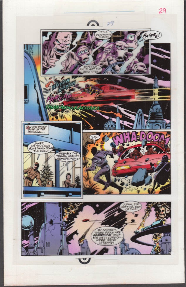 First Comics NEXUS #76 ORIGINAL page art 1991 Judah Hammer White Dwarf Pt 2 P 5