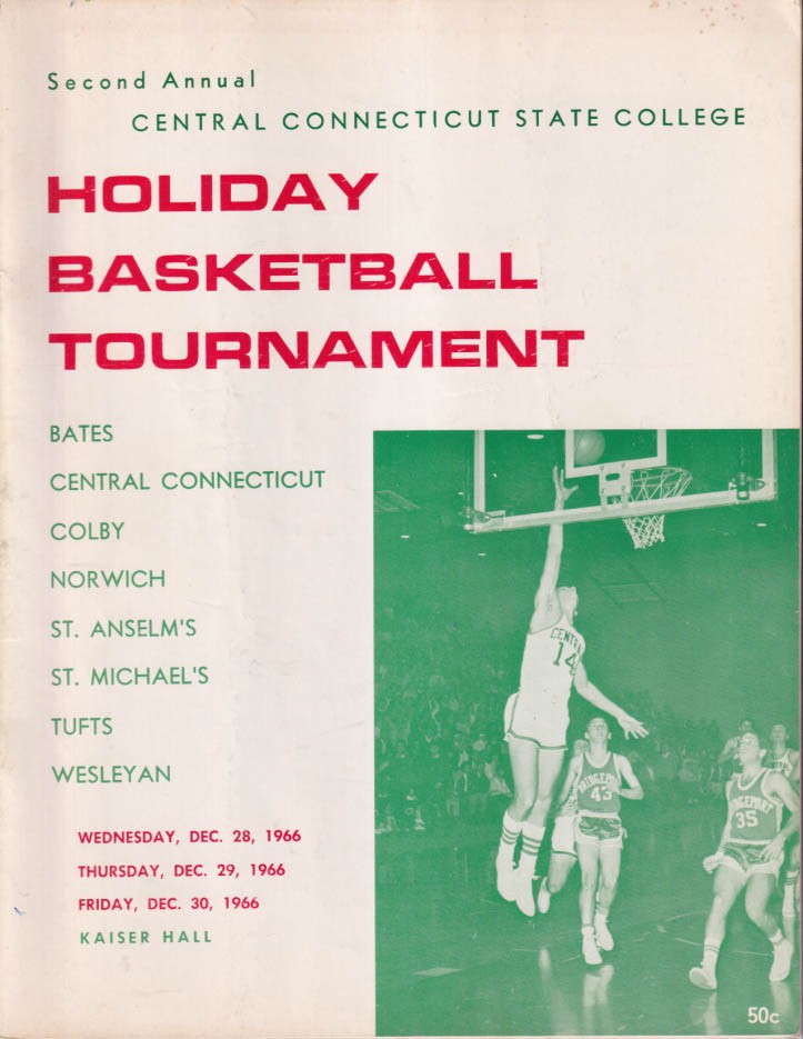 Central CT Holiday Festival Basketball Tournament Program 1966