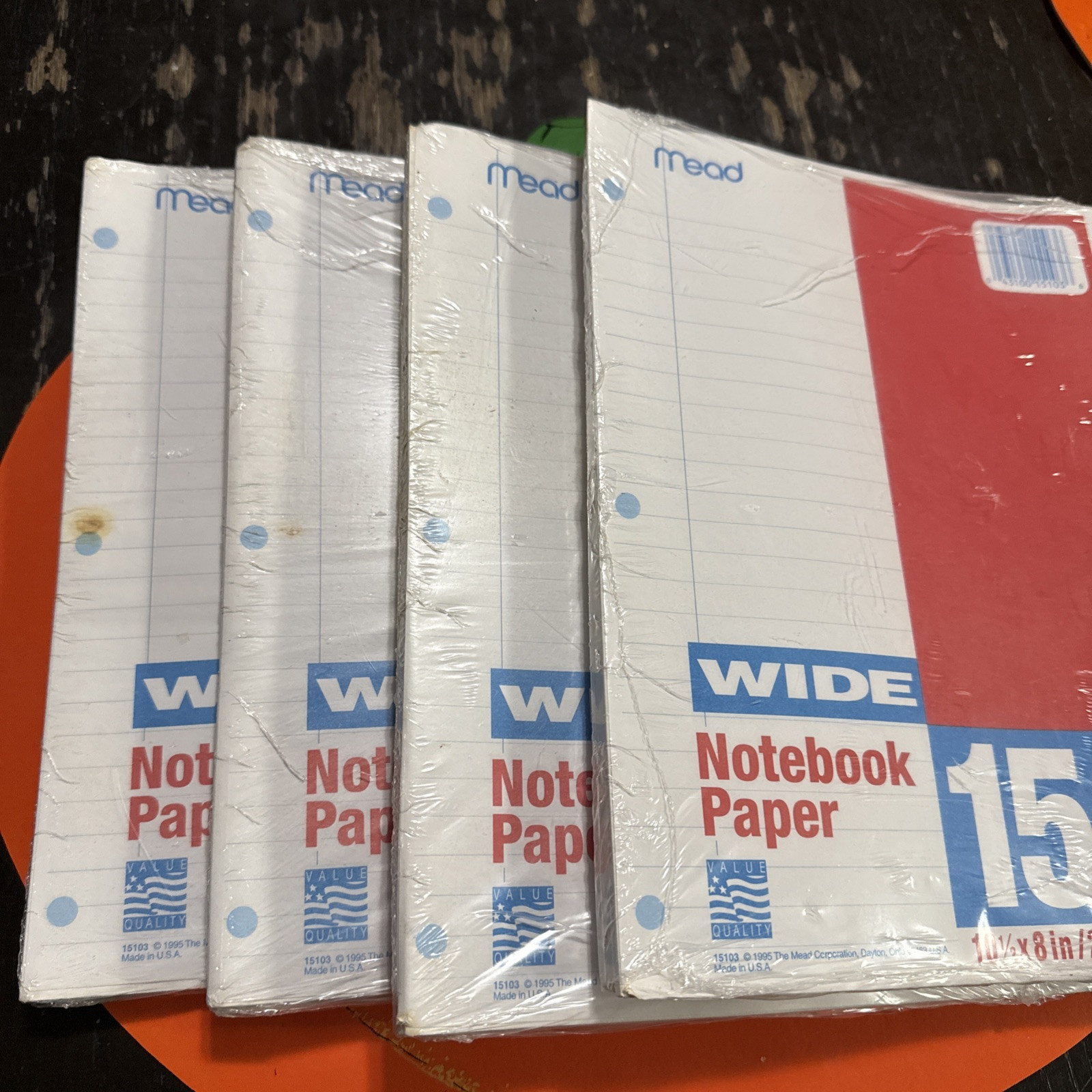 NOS Vintage 1995 Mead notebook paper 150 loose lined sheets 3 ring binder Wide