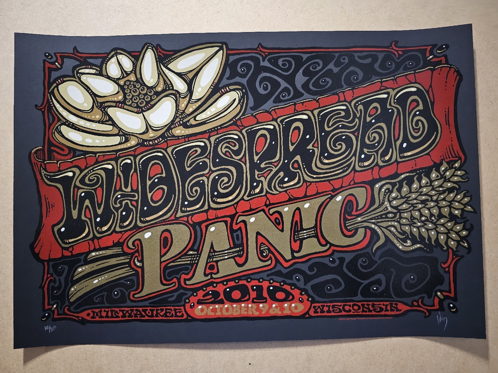 Widespread Panic Milwaukee 2010 The Riverside Theater Jeff Wood Poster S/N Print