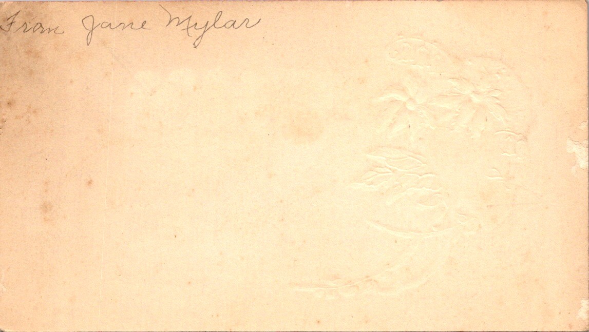 c.- Art Nouveau St. Valentine’s Day Card w/ Heart & Flowers Vintage 1900