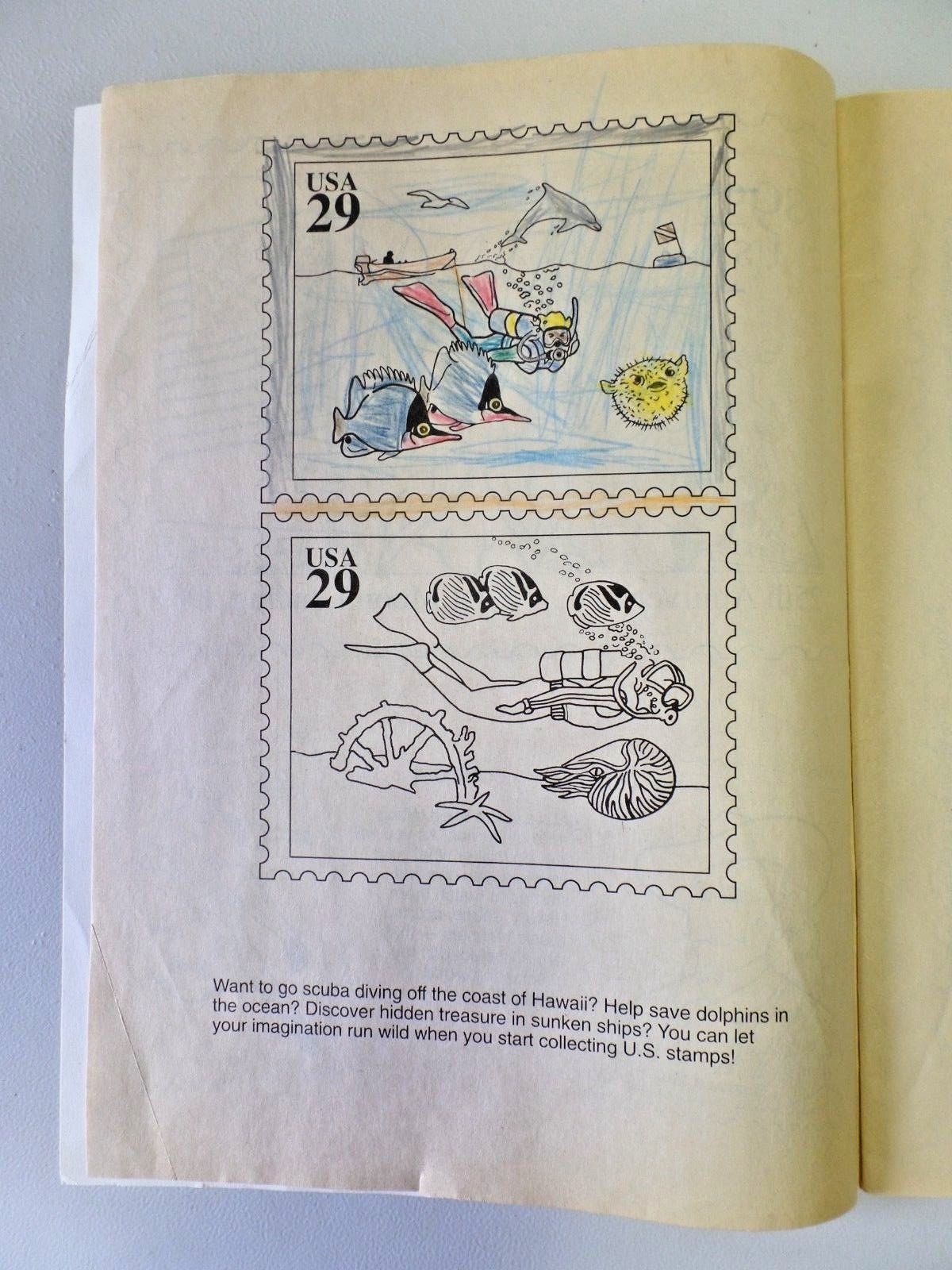 1994 United States Postal Service Postage Stamp Coloring Book Lightly Used 040