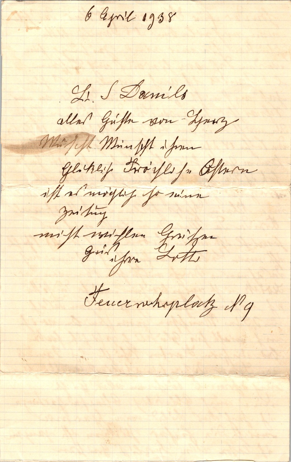 1938 German Handwritten Personal Letter WWII Era Anschluss Correspondence
