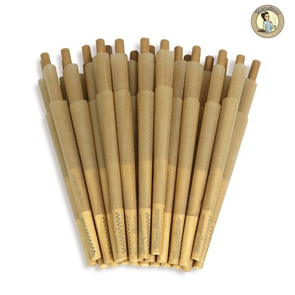 Blazy Susan Unbleached 98 mm Pre-Rolled Cones Ultra Thin 50 Cones per jar