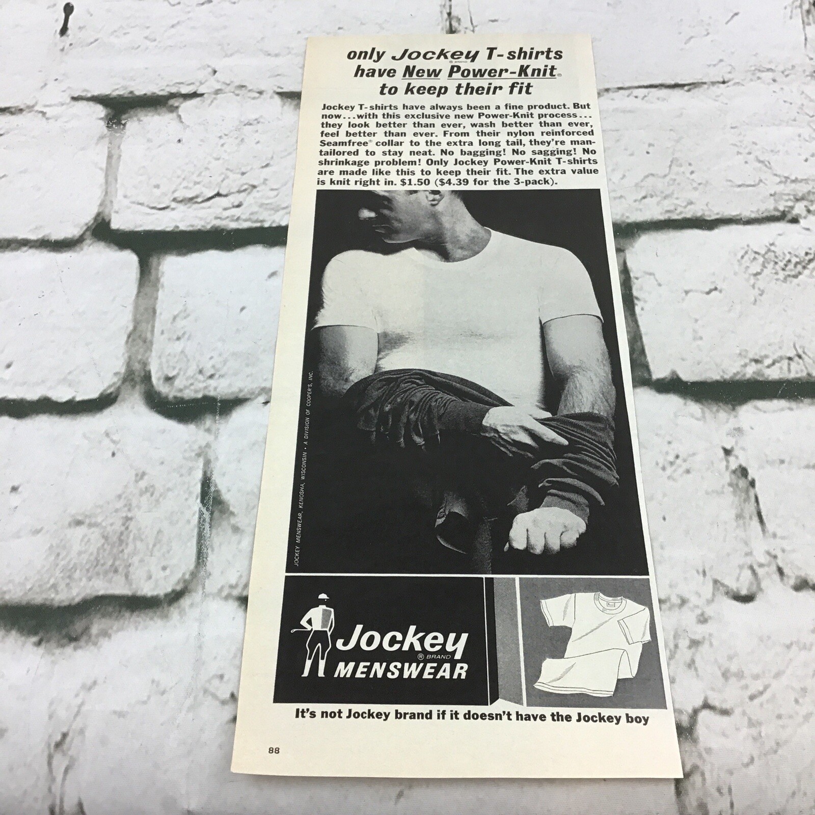 Vintage 1964 Jockey Brand Menswear T-Shirts Clothing Advertising Art Print Ad