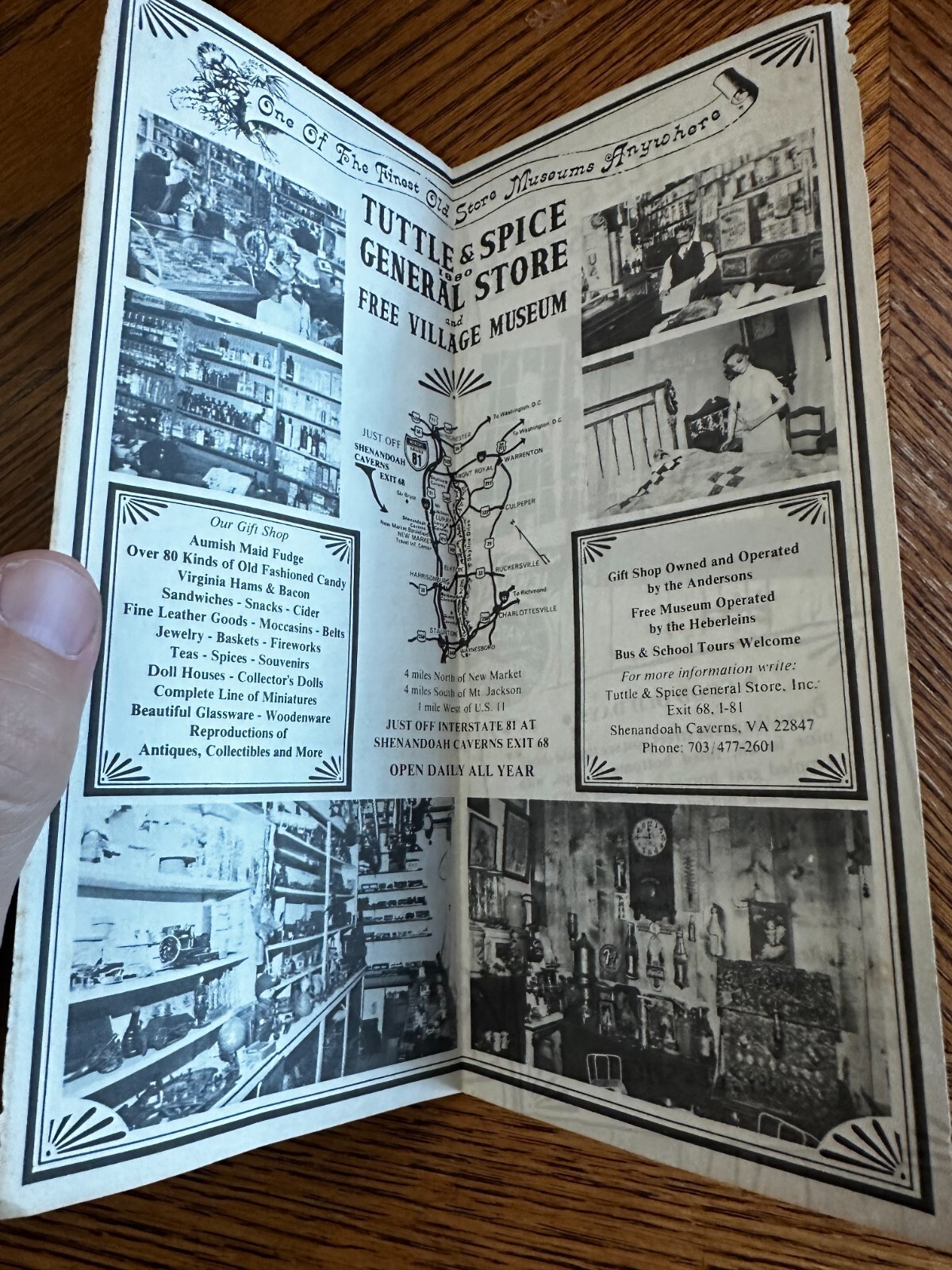 Tuttle & Spice General Store Brochure Shenandoah Caverns VA 1980s