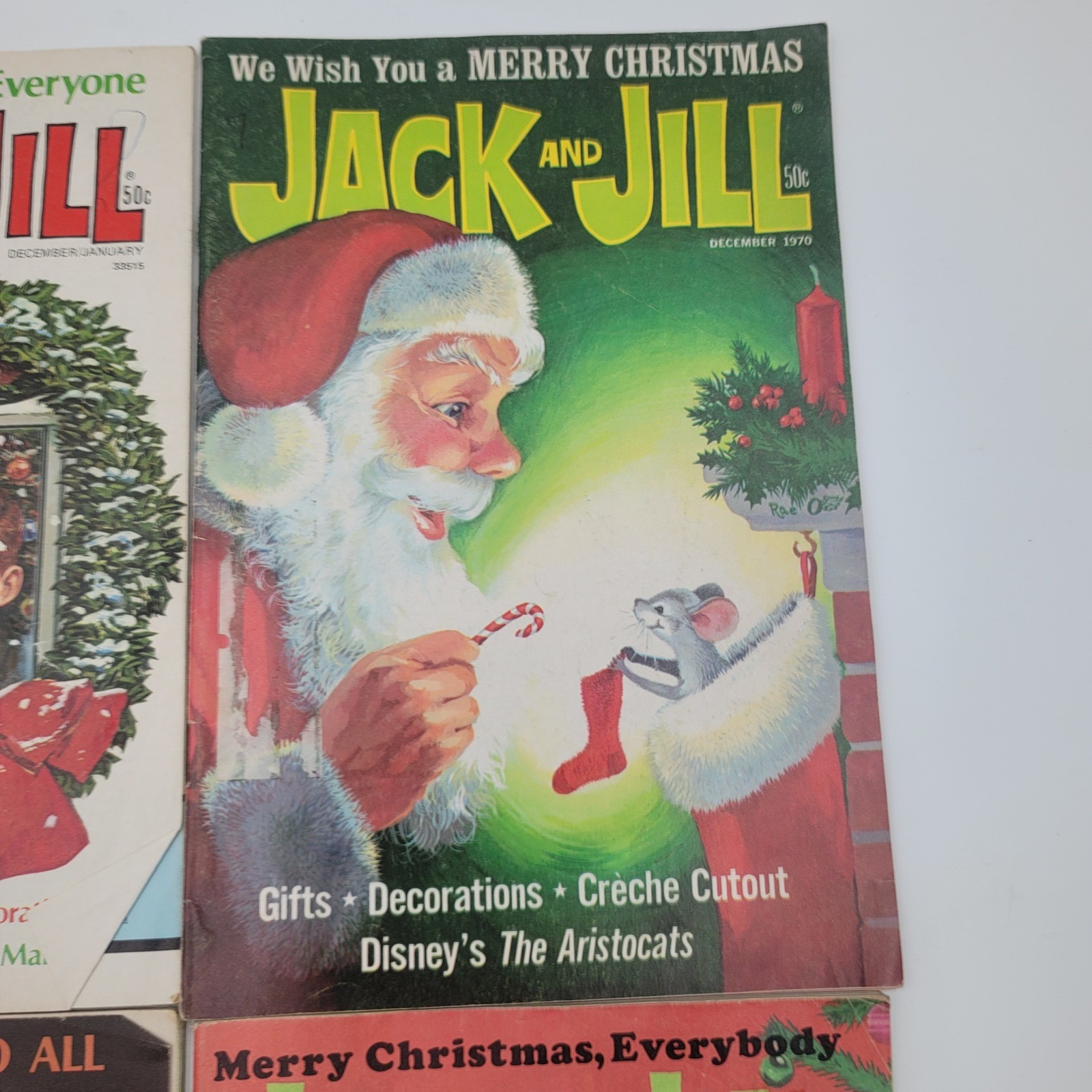 Vintage Jack and Jill Magazine Lot 4 Christmas Issues 1970s Disney Aristocats