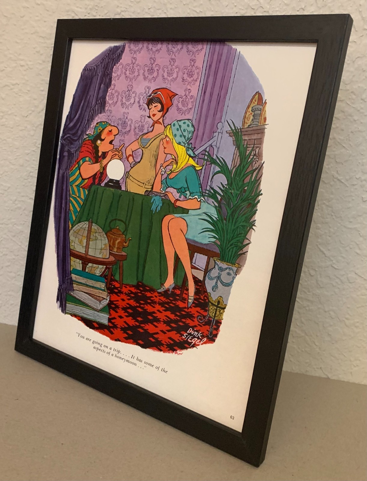 Playboy cartoon – Lesbians at the fortune teller – 1974 – FRAMED – FREE SHIPPING