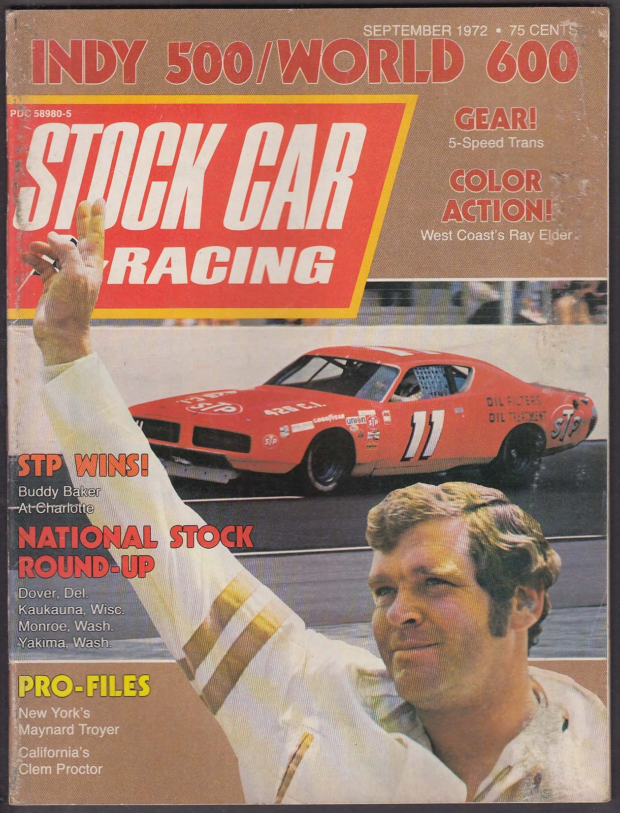 STOCK CAR RACING Buddy Baker Maynard Troyer Clem Proctor Indy 500 ++ 9 1972