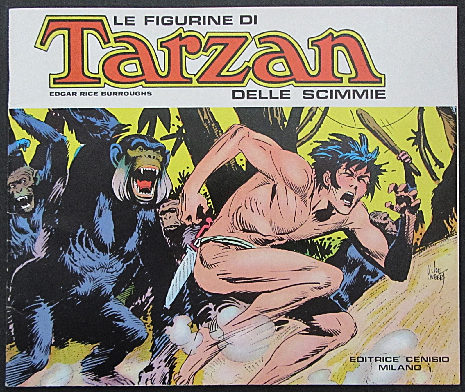 TARZAN OF THE APES~ITALIAN STICKER BOOK w/UNCUT SHEET OF 200 STICKERS~JOE KUBERT