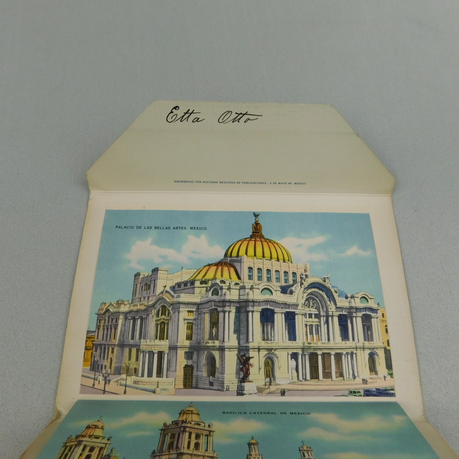 Vintage 30s 40s Views from Mexico Souvenir Photo Folder Postcard
